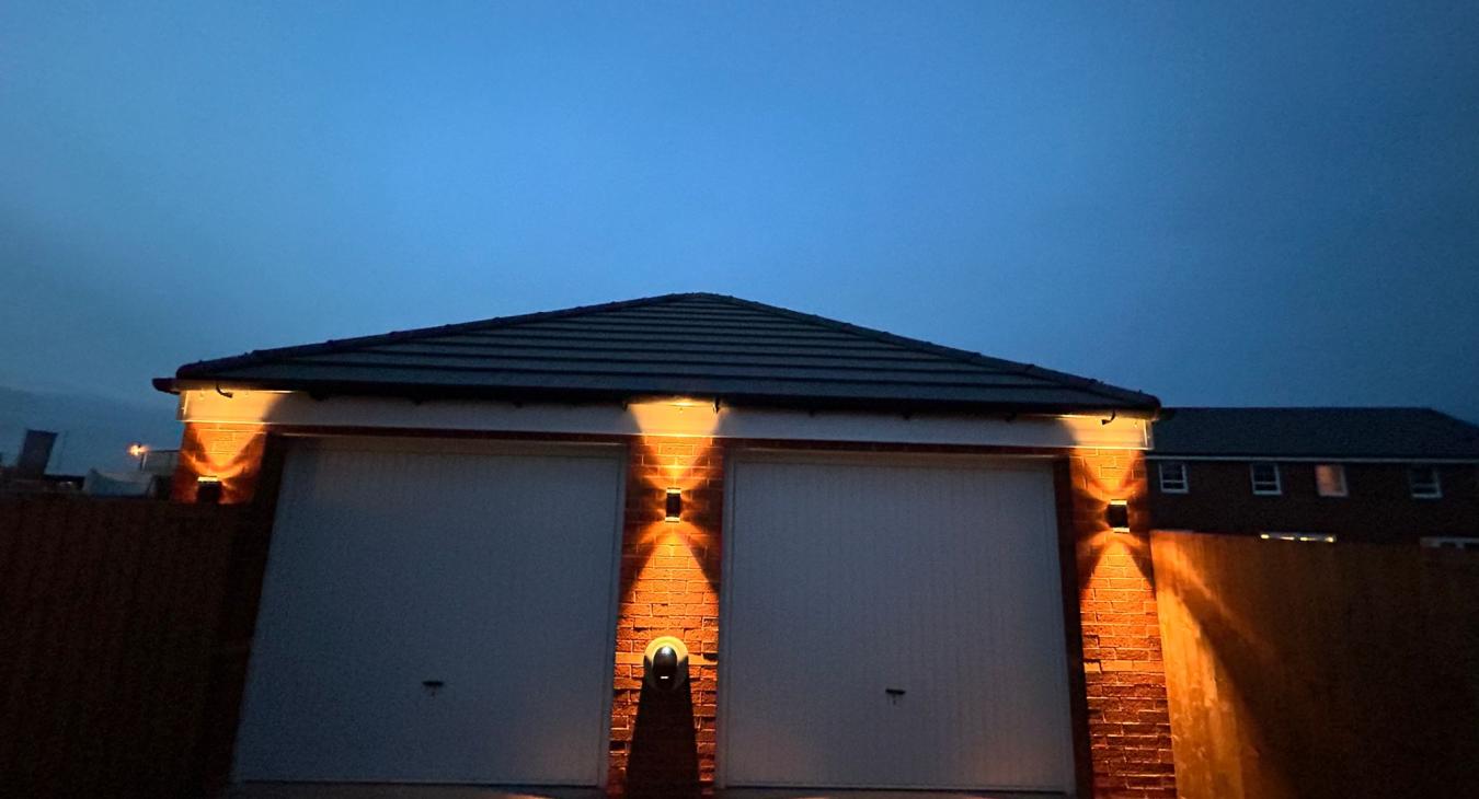 Garage lighting installed by Jordan Electrical Services in Cannock