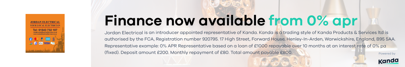 Finance now available from 0% apr