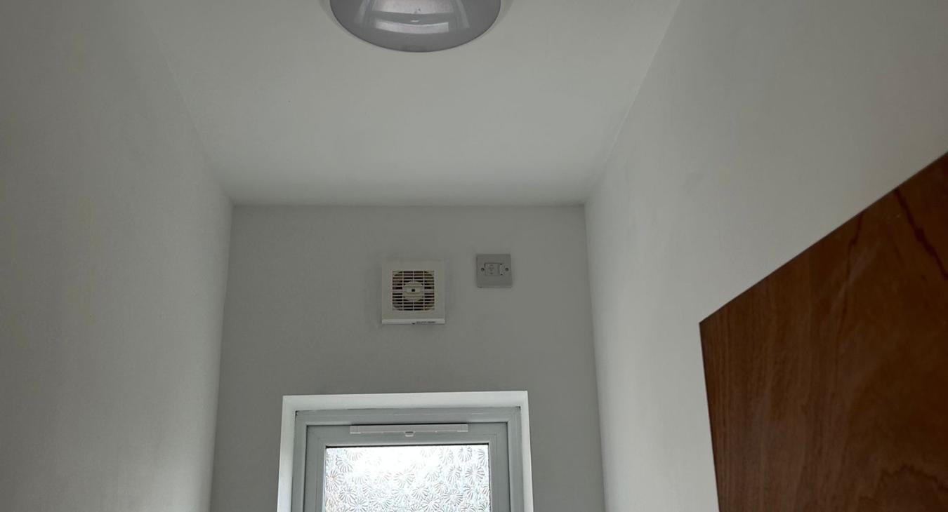 Extractor fan and bathroom lighting installed by Jordan Electrical services Cannock