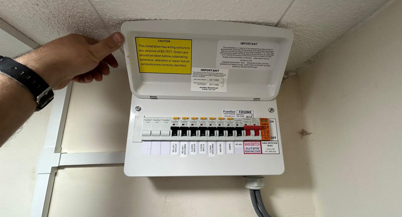 Brand new fusebox installed by Jordan Electrical Services in Cannock 